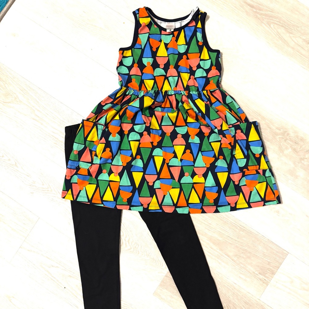 Hanna Andersson Multicolor Geometric ice cream cone  Dress